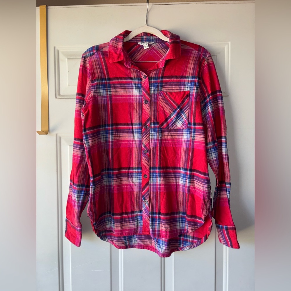Orvis long sleeve pink plaid flannel shirt size S